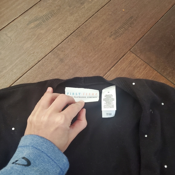 Black cardigan with rhinestones tie up  in the frontsize medium by first issue b - Picture 3 of 3